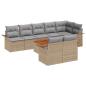 Preview: 9-teiliges Garten-Sofa-Set mit Kissen Beige Poly-Rattan Akazie
