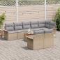 Preview: 9-teiliges Garten-Sofa-Set mit Kissen Beige Poly-Rattan Akazie