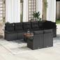 Preview: ARDEBO.de - 9-teiliges Garten-Sofa-Set mit Kissen Schwarz Poly-Rattan Akazie