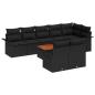 Preview: 9-teiliges Garten-Sofa-Set mit Kissen Schwarz Poly-Rattan Akazie