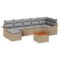 Preview: 8-teiliges Garten Sofa Set mit Kissen Beige Poly Rattan Akazie