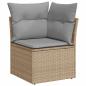 Preview: 8-teiliges Garten Sofa Set mit Kissen Beige Poly Rattan Akazie