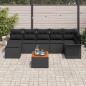 Preview: 8-teiliges Garten-Sofaset mit Kissen Schwarz Poly-Rattan Akazie