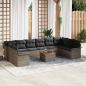Preview: ARDEBO.de - Gartensofa-set 11 stk. Grau Poly-Rattan