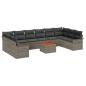 Preview: Gartensofa-set 11 stk. Grau Poly-Rattan