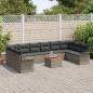Preview: Gartensofa-set 11 stk. Grau Poly-Rattan