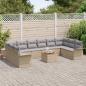 Preview: Garten Sofa Set mit Kissen Beige Poly Rattan Akazie