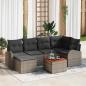 Preview: ARDEBO.de - 7-teiliges Garten-Sofa-Set mit Kissen Grau Poly Rattan Akazie