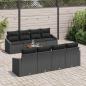 Preview: 9-teiliges Garten-Sofa-Set mit Kissen Schwarz Poly Rattan Akazie