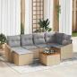 Preview: ARDEBO.de - 7-teiliges Gartensofa-Set mit Kissen Beige Poly Rattan Akazie