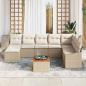Preview: 9-teiliges Garten Sofa Set mit Kissen Beige Poly Rattan Akazie