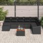Preview: 9-teiliges Garten Sofa Set mit Kissen Schwarz Poly Rattan Akazie