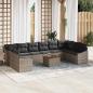 Preview: ARDEBO.de - Gartensofa-set 11 stk. Grau Poly-Rattan