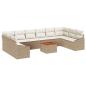 Preview: 11-teiliges Garten-Sofa-Set mit Kissen Beige Poly-Rattan Akazie