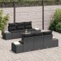 Preview: 7-teiliges Garten-Sofa-Set mit Kissen Schwarz Poly-Rattan Akazie