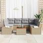 Preview: 7-teiliges Garten Sofa Set mit Kissen Beige Poly Rattan Akazie
