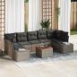 Preview: ARDEBO.de - 8-teiliges Garten Sofa Set mit Kissen Grau Poly Rattan Akazie