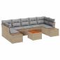 Preview: 8-teiliges Garten-Sofaset mit Kissen Beige Poly-Rattan Akazie