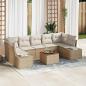 Preview: ARDEBO.de - 8-teilige Garten Sofa Set mit Kissen Beige Poly Rattan Akazie