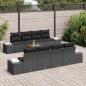 Preview: 9-teiliges Garten-Sofaset mit Kissen Schwarz Poly-Rattan Akazie