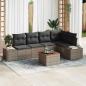 Preview: ARDEBO.de - 6-teiliges Garten Sofa Set mit Kissen Grau Poly-Rattan Akazie