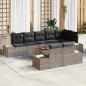 Preview: ARDEBO.de - 9-teiliges Garten-Sofa-Set mit Kissen Grau Poly-Rattan Akazie