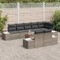 Preview: 9-teiliges Garten-Sofa-Set mit Kissen Grau Poly-Rattan Akazie