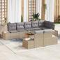 Preview: ARDEBO.de - 9-teiliges Garten-Sofa-Set mit Kissen Beige Poly-Rattan Akazie