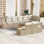 Preview: ARDEBO.de - 9-teiliges Garten-Sofa-Set mit Kissen Beige Poly-Rattan Akazie