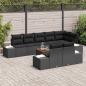 Preview: 9-teiliges Garten-Sofa-Set mit Kissen Schwarz Poly-Rattan Akazie