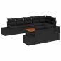 Preview: 9-teiliges Garten-Sofa-Set mit Kissen Schwarz Poly-Rattan Akazie