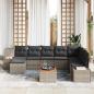 Preview: 9-Teiliges Garten Sofa Set mit Kissen Grau Poly-Rattan Akazie