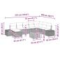 Preview: 9-teiliges Garten Sofa Set mit Kissen Schwarz Poly Rattan Akazie