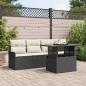 Preview: ARDEBO.de - 5-Teiliges Garten-Sofa-Set mit Kissen Schwarz Poly Rattan