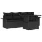 Preview: 5-teiliges Garten-Sofa-Set mit Kissen Schwarz Poly-Rattan