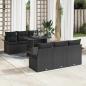Preview: ARDEBO.de - 7-teiliges Garten-Sofa-Set mit Kissen Schwarz Poly Rattan