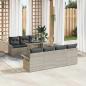 Preview: ARDEBO.de - 8-teiliges Garten Sofa Set mit Kissen Hellgraues Poly Rattan