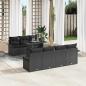 Preview: ARDEBO.de - 8-Teiliges Garten Sofa Set mit Kissen Schwarz Poly Rattan