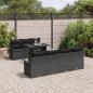 Preview: 8-Teiliges Garten Sofa Set mit Kissen Schwarz Poly Rattan