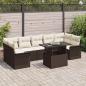 Preview: ARDEBO.de - 8-teiliges Garten Sofa Set mit Kissen Braun Poly Rattan