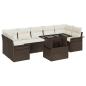 Preview: 8-teiliges Garten Sofa Set mit Kissen Braun Poly Rattan
