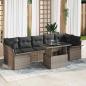 Preview: ARDEBO.de - 8-teiliges Garten Sofa Set mit Kissen Grau Poly Rattan