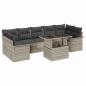 Preview: 8-teiliges Garten-Sofa-Set mit Kissen hellgrau Poly-Rattan