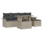 Preview: 6-teiliges Garten Sofa Set mit Kissen in Hellgrauem Poly Rattan