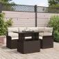 Preview: ARDEBO.de - 5-teiliges Garten Sofa Set mit Kissen Braun Poly Rattan