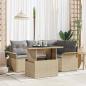 Preview: ARDEBO.de - 5-teiliges Garten Sofa Set mit Kissen Beige Poly Rattan