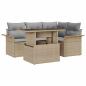 Preview: 5-teiliges Garten Sofa Set mit Kissen Beige Poly Rattan