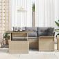 Preview: 5-teiliges Garten Sofa Set mit Kissen Beige Poly Rattan