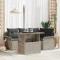 Preview: ARDEBO.de - 5-teiliges Garten-Sofa-Set mit Kissen hellgrau Poly-Rattan