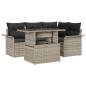 Preview: 5-teiliges Garten-Sofa-Set mit Kissen hellgrau Poly-Rattan